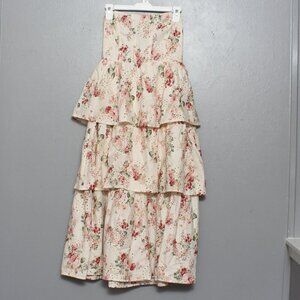 Sofie the label floral corset tiered midi dress